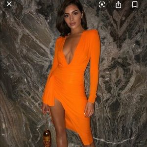 Alexandre Vauthier V Neck Draped Asymmetric Dress